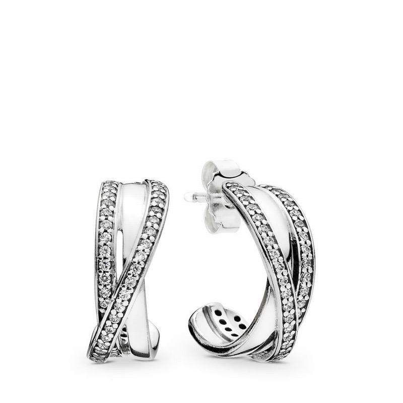 Pandora Entwined Hoop Earrings Silver Egypt OQ0583692